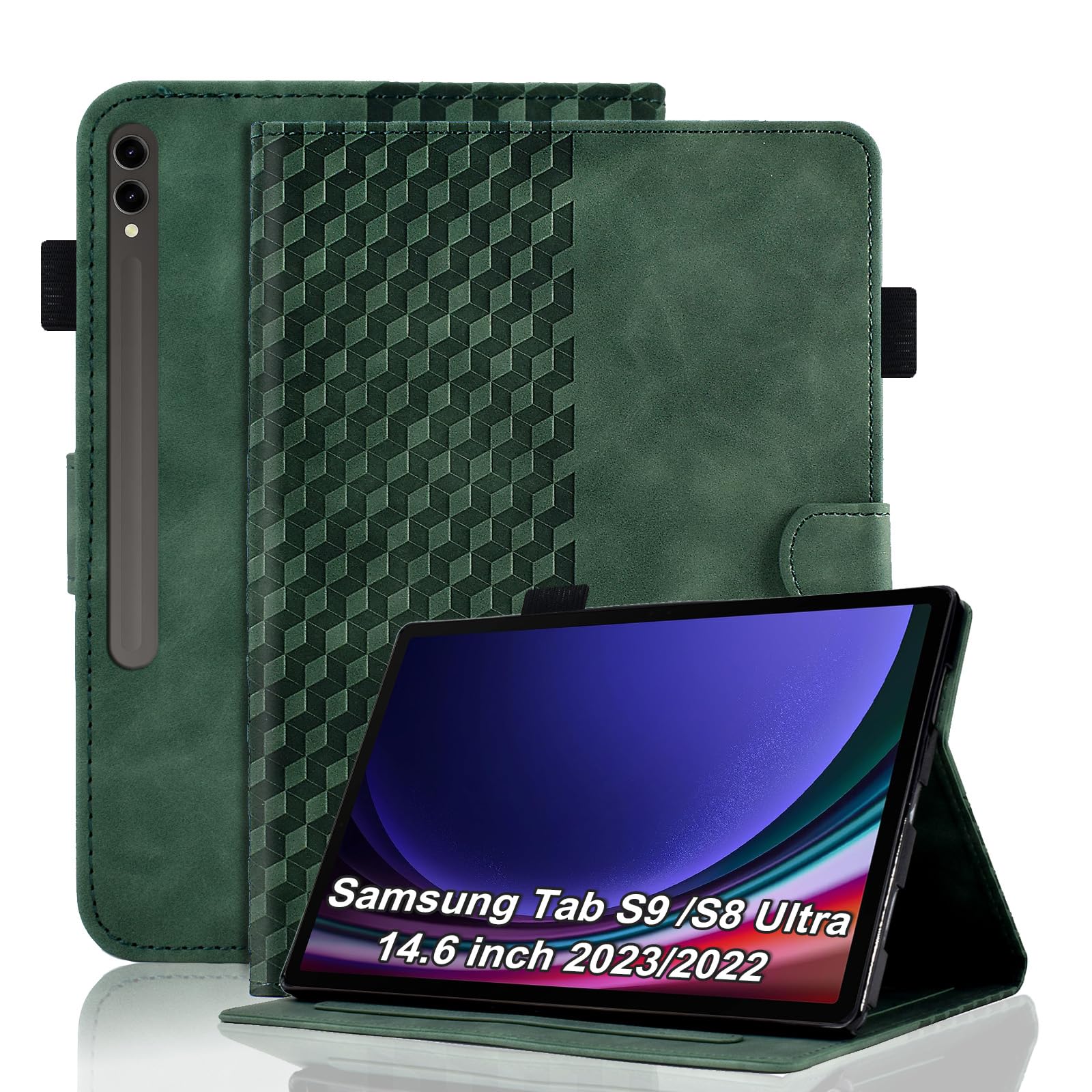 Case for Honor Pad X8a 11 Inch Tablet 2024 Protective Case Premium Leather Folio Smart Case with Auto Sleep/Wake Pen Holder Card Slot for Honor Pad X8a- Dark Green — view 73