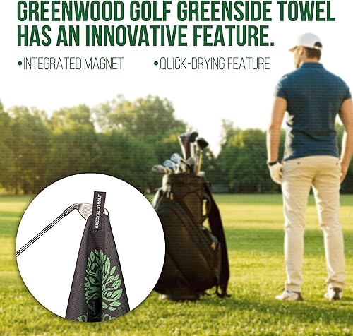 Miniatura 4 de Greenwood Golf Greenside - Toalla con imán  Diseño innovador, tecnología avanzada de microfibra  Calidad premium  Accesorio esencial para golfistas
