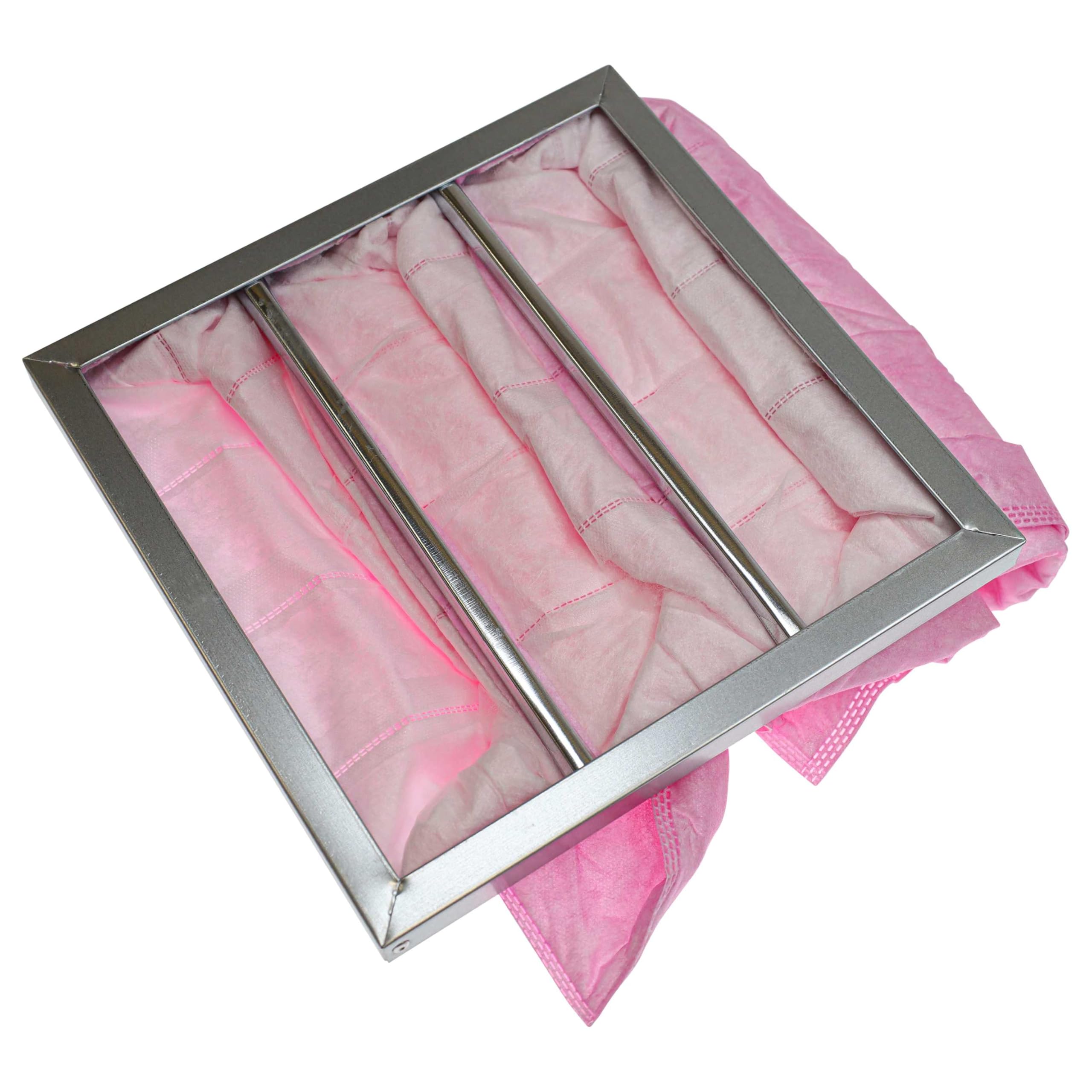 vhbw 5x Filtros de bolsa reemplaza Nilan F003997 para sistemas aire acondicionado y ventilación - Filtro F7, 28,7 x 28,7 x 36 cm rosa