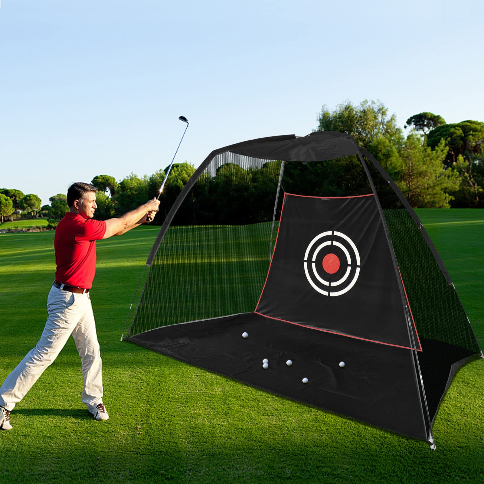 Filets de frappe pour entraînement de golf pour conduite dans le jardin, utilisation en intérieur, filets de conduite de golf robustes pour jardin, filets à impact portables de qualité