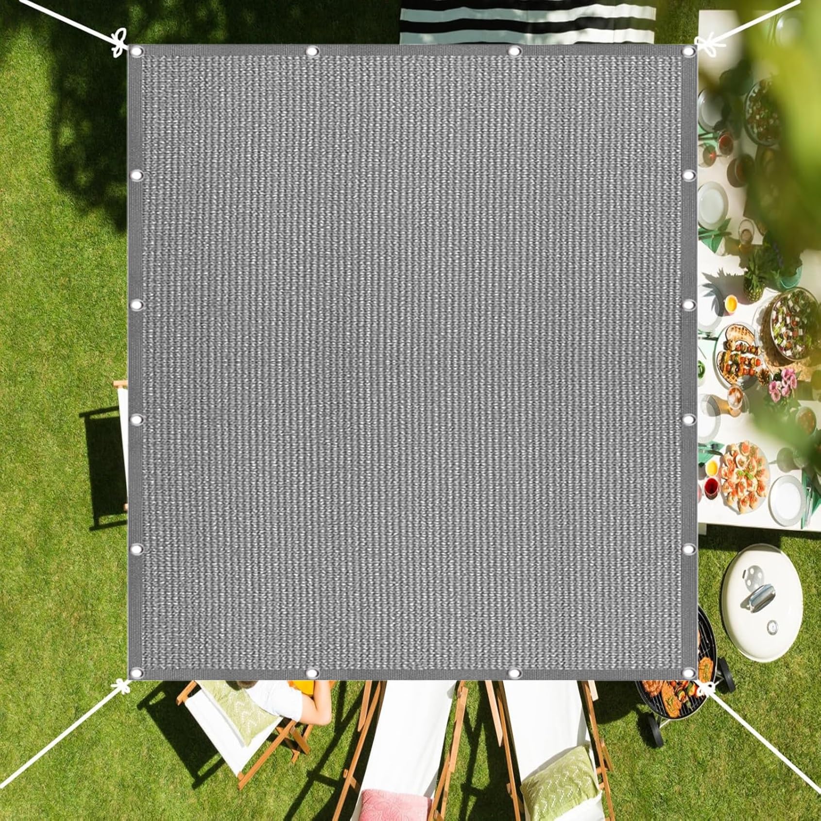 Voile d'ombrage en HDPE de qualité supérieure 60x440 cm gris