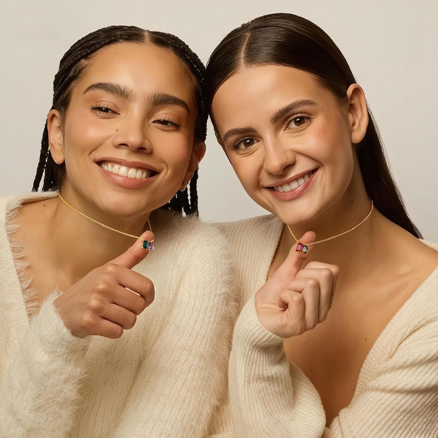 Turandoss Birthstone Necklaces for Women - 14K Gold Plated Dainty 12 Month Blue Green Emerald Birthstone Pendant Necklaces Jewerly Mothers Day Birthday Gifts for Women Girls - Image 4