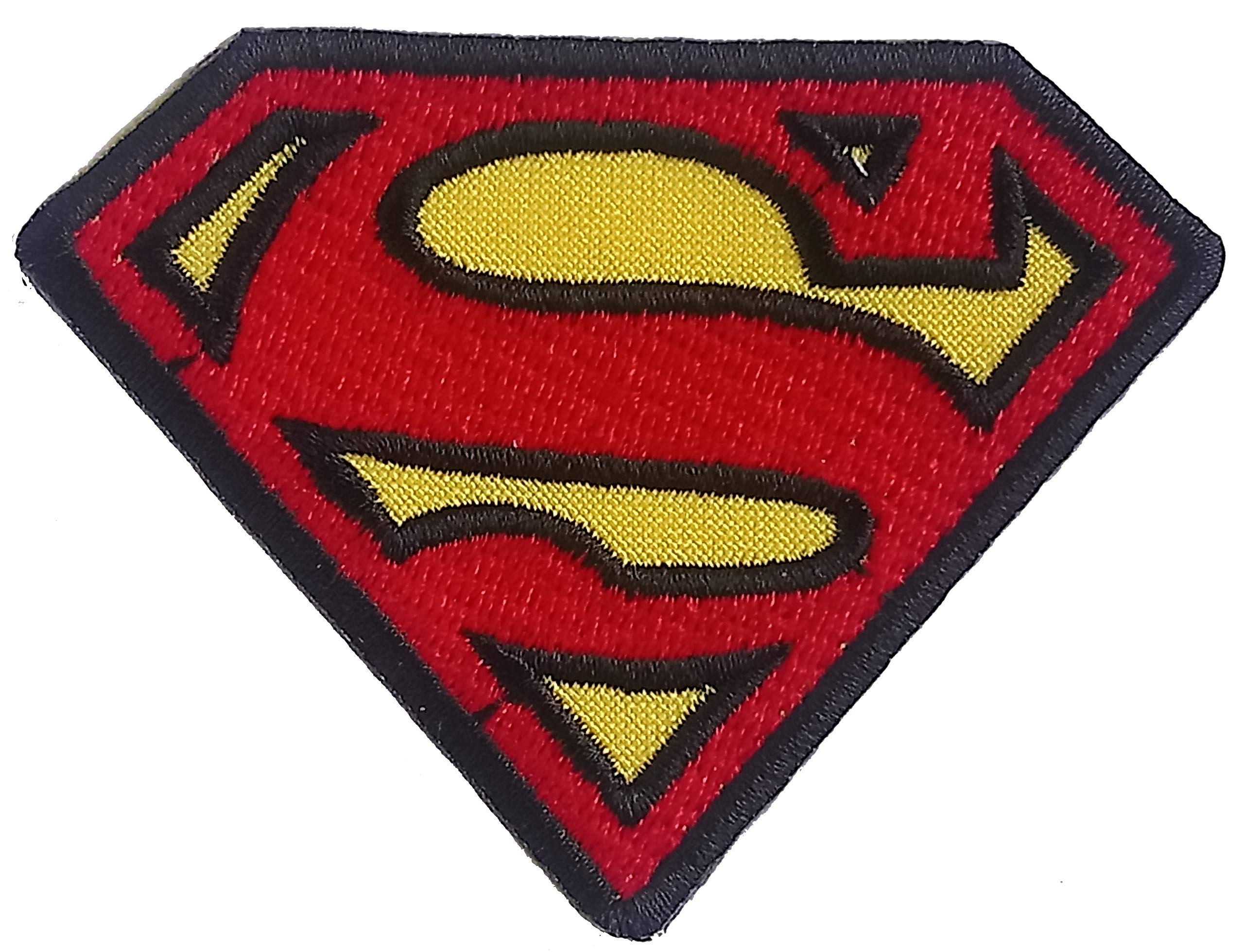 Patch Supermaen's Logo Classic Embroidered, Iron On. Size 3.1" x 2.4" (80mm x 60mm).
