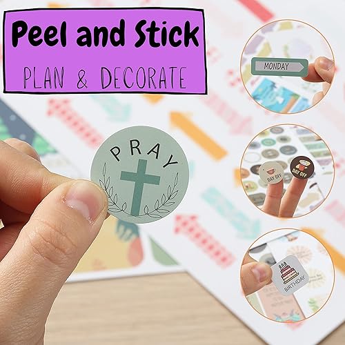Miniatura 5 de Mr. Pen Calcomanías cristianas para diario – 31 hojas, 1034 piezas, suministros de diario bíblico
