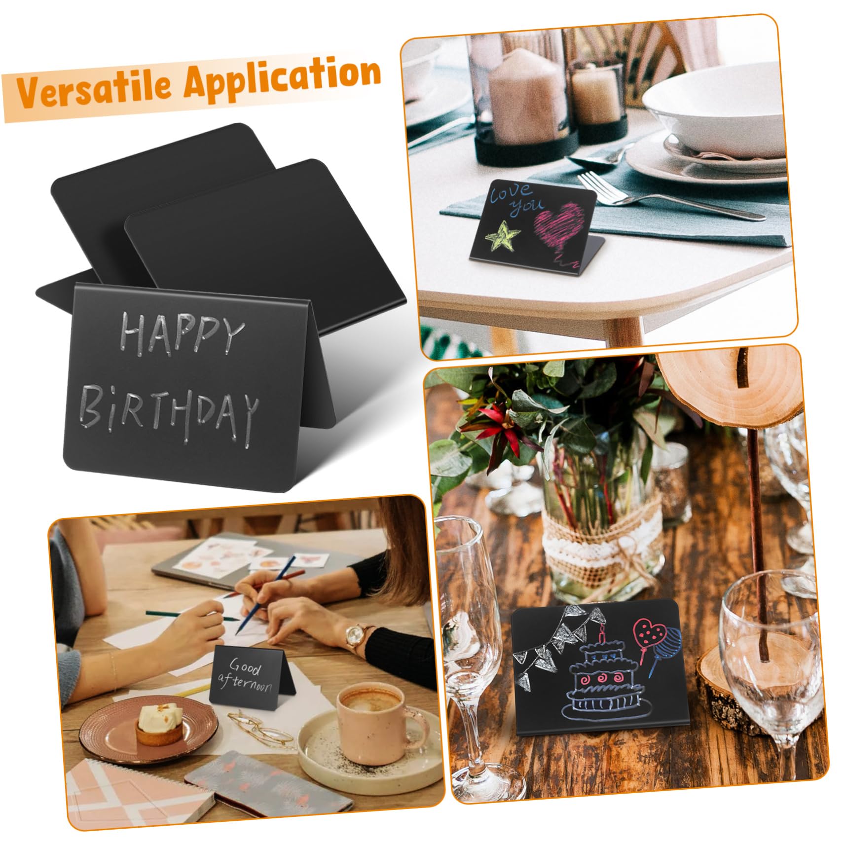 Uonlytech 40 Pizarras Pequeñas de Pvc Negras para Buffet Diseño Simple y Forma en V, Ideales para Restaurantes y Fiestas, Resistentes y Abundantes para Señalización de Comida