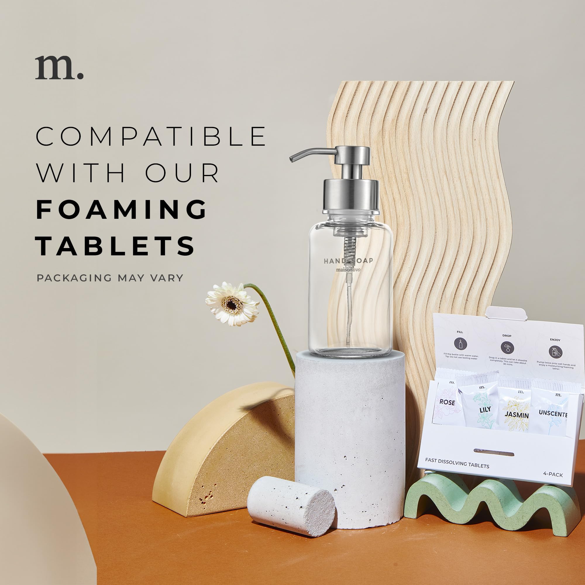 Snapklik.com : MaisoNovo Glass Foaming Hand Soap Dispenser 14 Oz Clear
