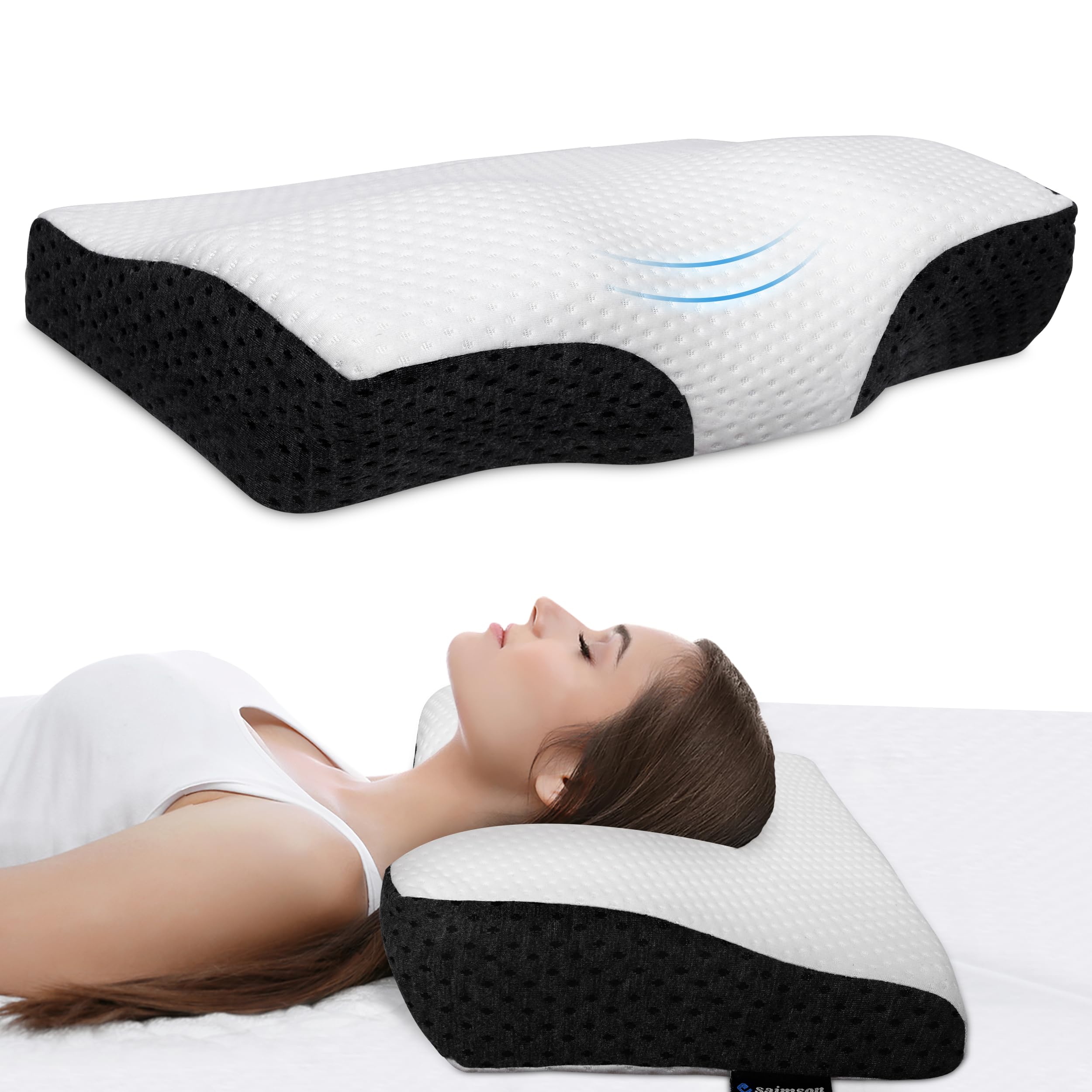 Cervical Pillow for Neck Pain | Orthopedic Memory Foam Pillow for Better Posture & Spinal Alignment | Anti-Snoring Contour Pillow with Breathable Cover | 2-Year Warranty