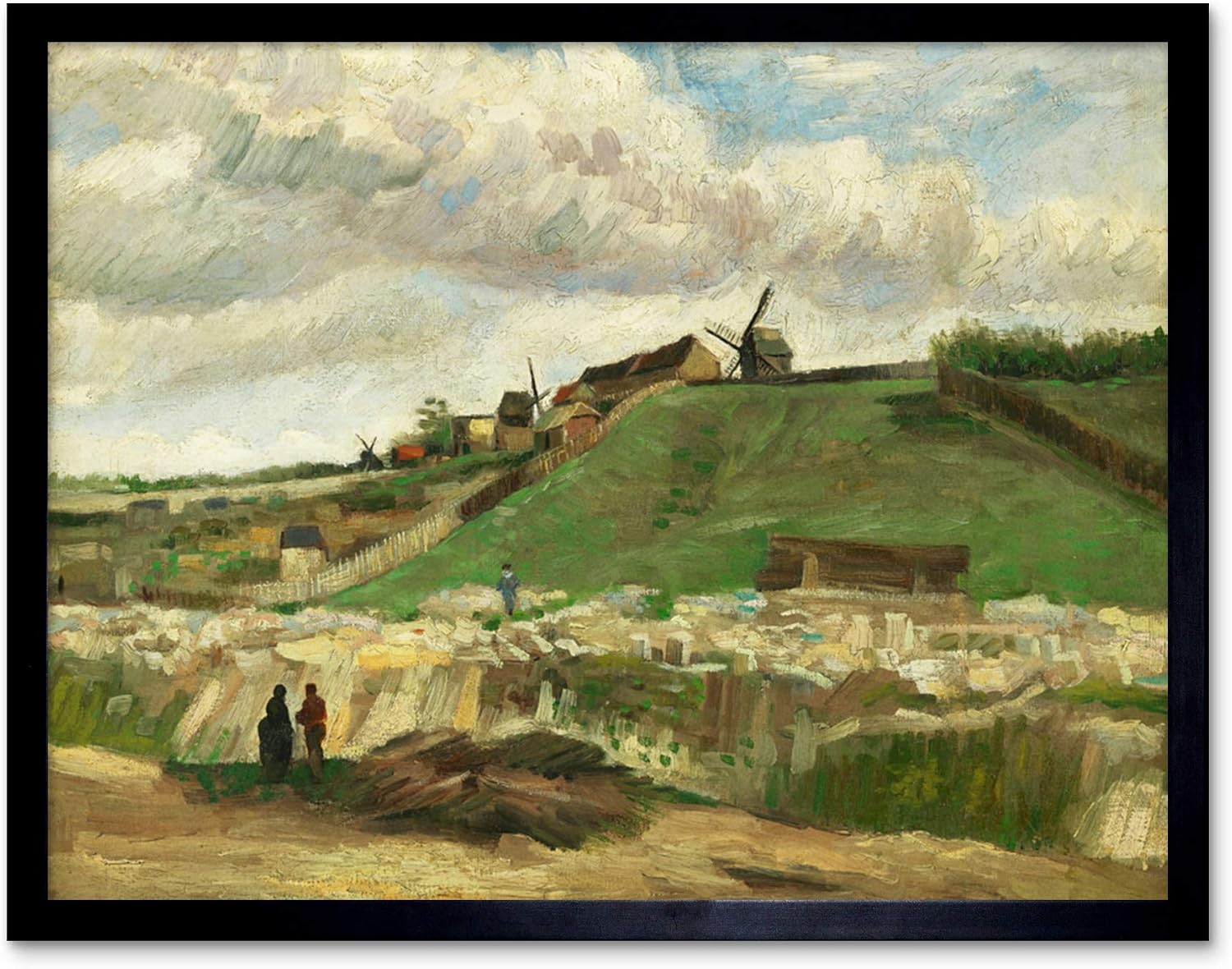 Vincent Van Gogh The Hill Of Montmartre With Stone Quarry Art Print Framed Poster Wall Decor 12x16 inch