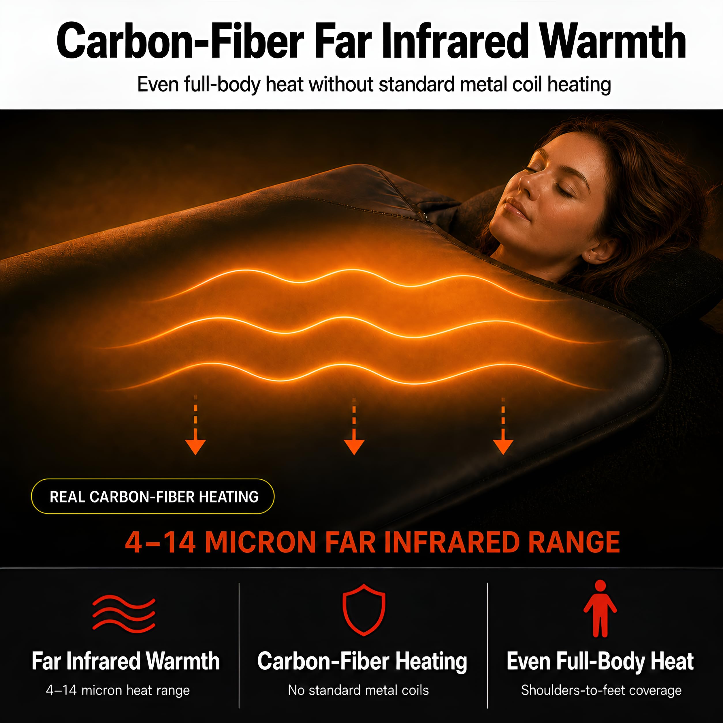 FAR - Coperta sauna a infrarossi per la casa, sauna portatile a infrarossi per il calore di tutto il corpo, inserto per sauna incluso - sauna personale a casa per rilassarsi calore e benessere