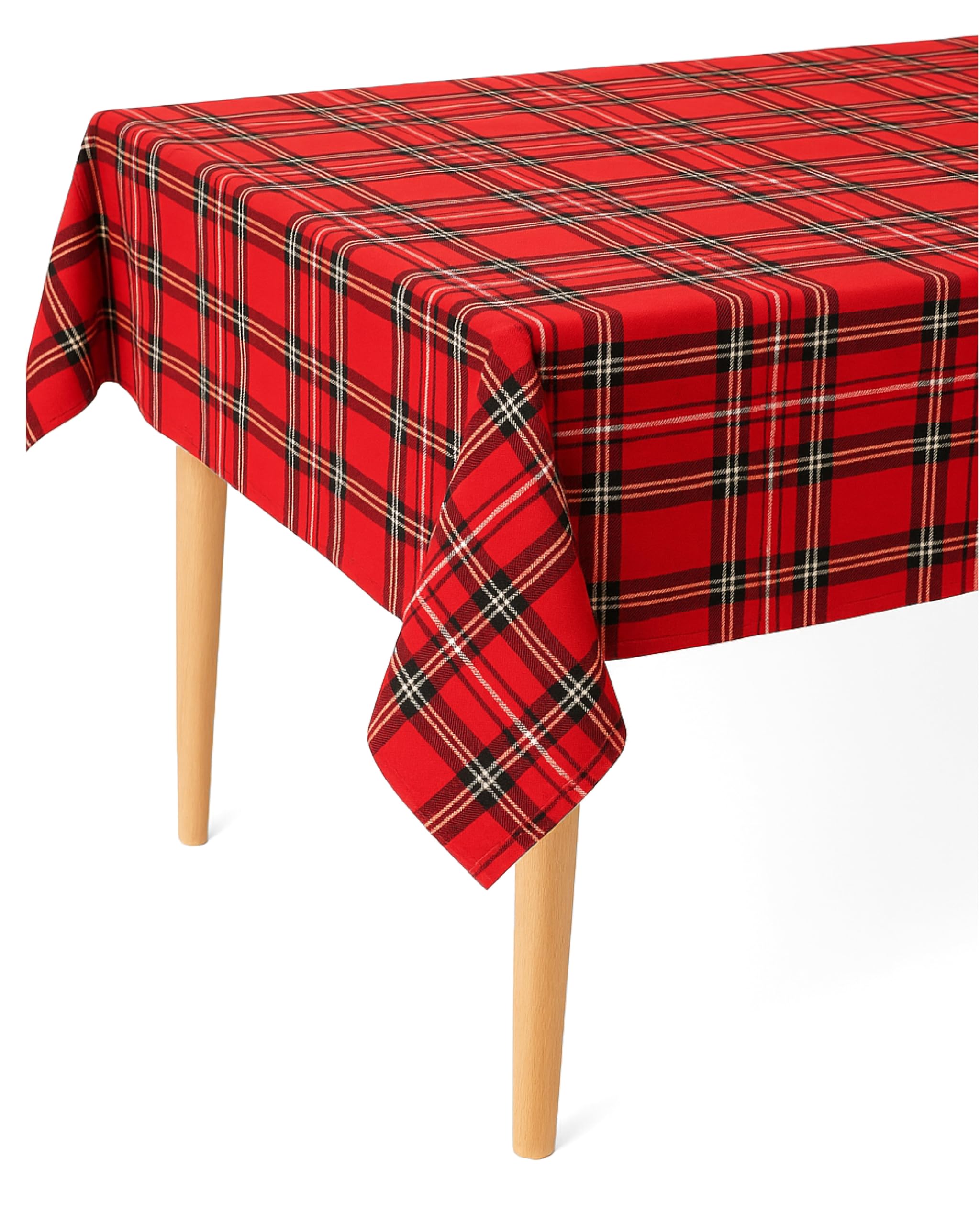 Texpot Table linen 130 x 220 cm in tartan red tartan chequered made from 100% polyester