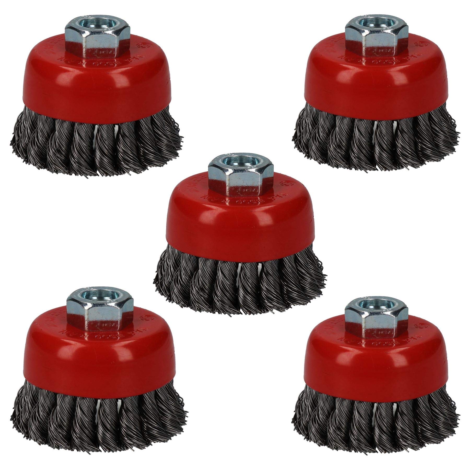 80mm filo annodato spazzola tazza, per 4-1/2" M14 smerigliatrici angolari 5PC