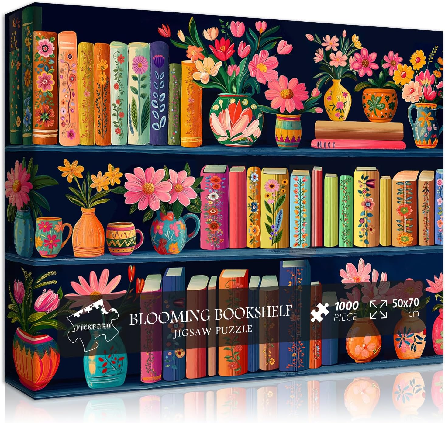 Rompecabezas de 1000 piezas, rompecabezas de páginas de flores silvestres de PICKFORU con temática literaria, coloridos rompecabezas desafiantes