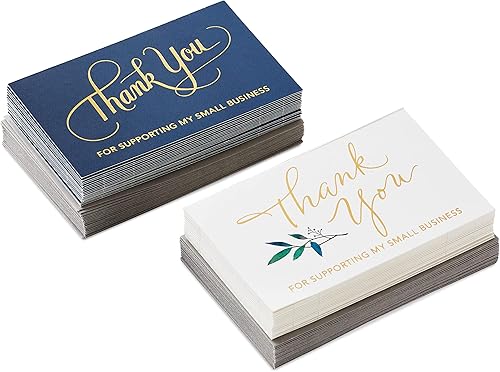 Miniatura 4 de Hallmark Surtido de tarjetas de agradecimiento para pequeñas empresas (40 mini tarjetas con sobres)