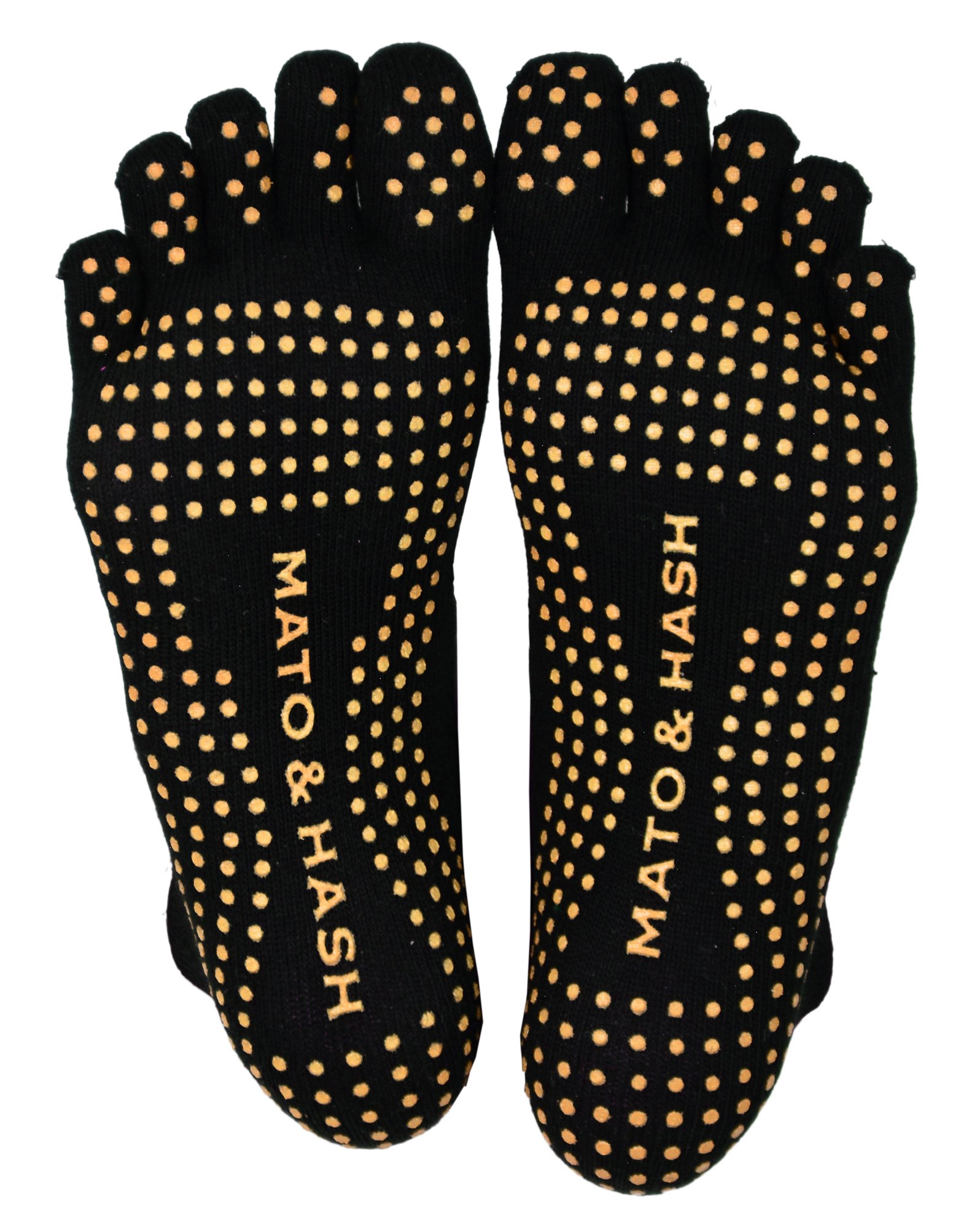Mato &amp; Hash 5-Toe Exercise Barefoot Feel Yoga Socks With Full Grip
