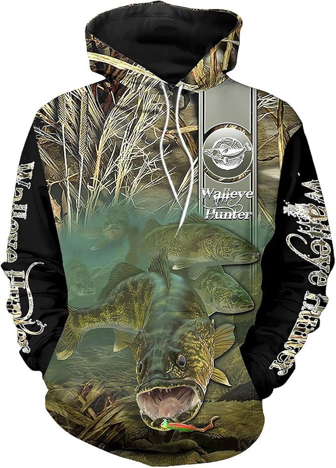 Walleye fishing hoodies Clearance
