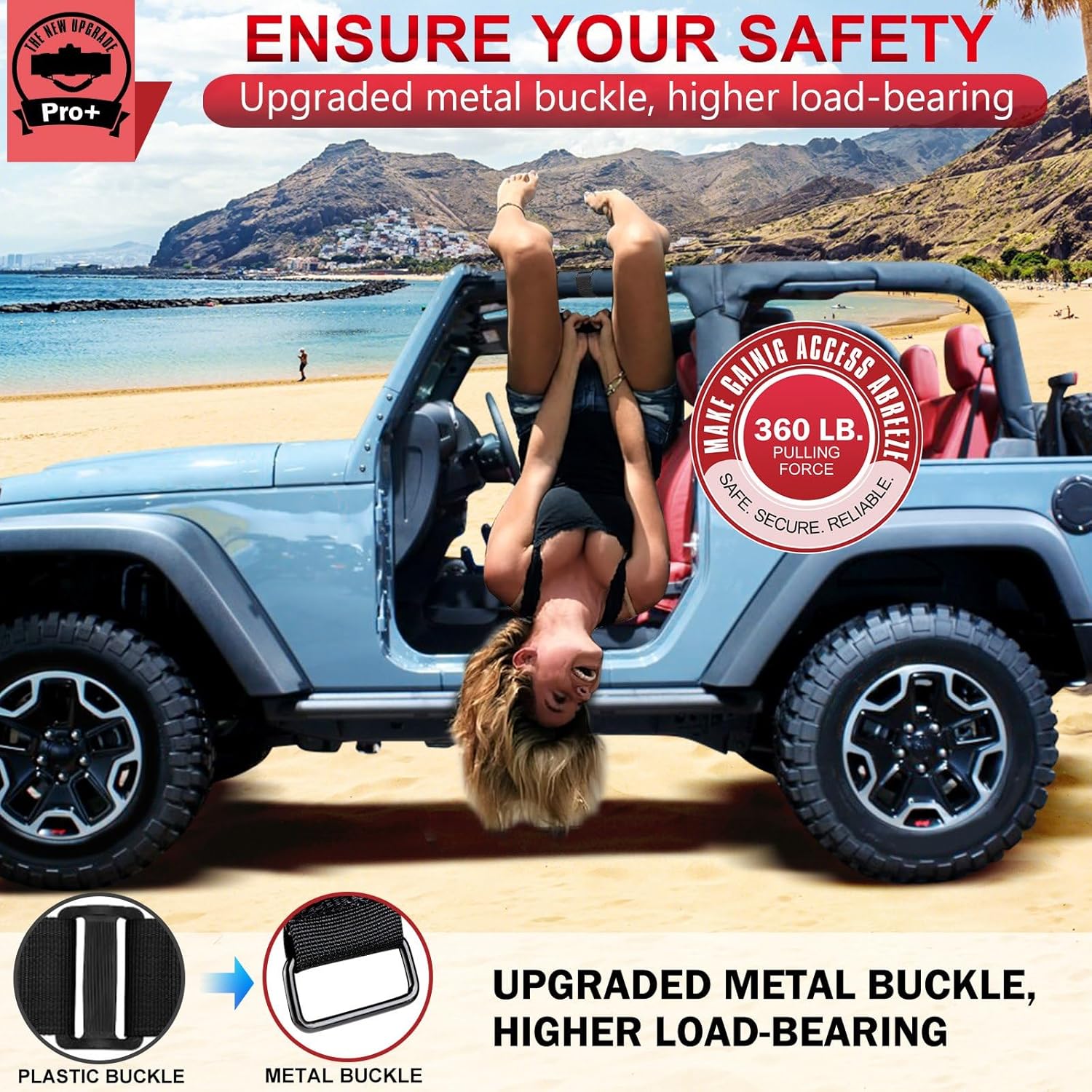 moveland Upgrade Roll Bar Grab Handles + Fender Flare Clips for 1955-2023 Jeep Wrangler JL, JK, TJ, YJ & Jeep Gladiator