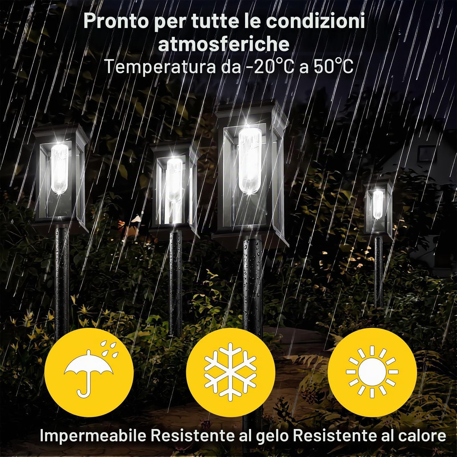 8 Pezzi Luci Solari da Giardino Esterno, Lampade Solari da Giardino con Interruttore Automatico, IP65 Luci da Esterno Giardino per Sentieri, Cortili, Giardini