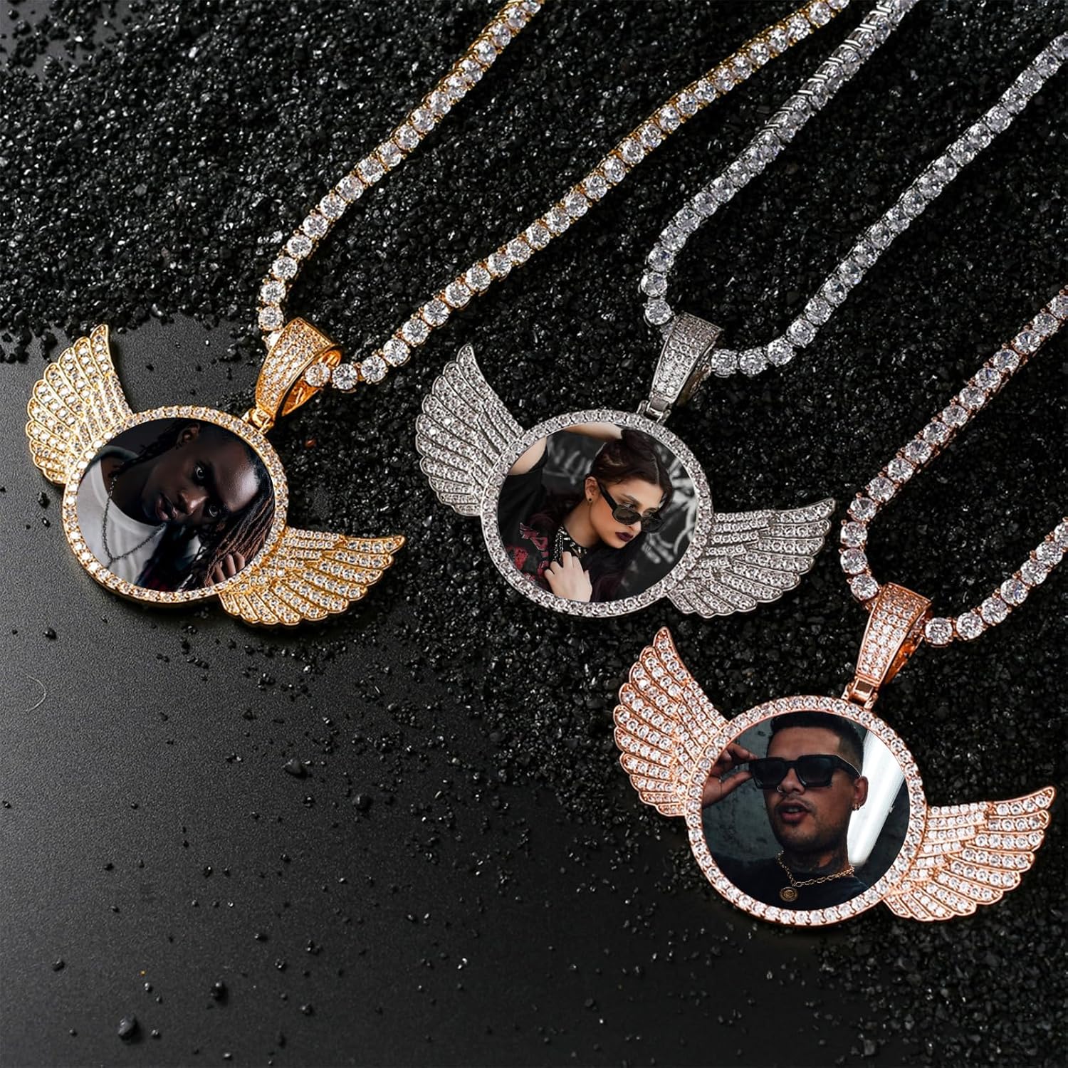 Custom Photo Pendant Necklace with Cubic Zirconia - Picture Necklace Personalized Photo for Men - Elegant Necklace with Picture Inside - Picture Chains for Men Elegant Keepsake Gift