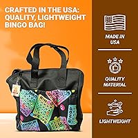 Vista 5 de LUCKY LADY DAUBER CO. Bolsas de bingo de neón con bolsillos, bolsa de 6 bolsillos con forro interior y dije de la suerte Sweet on Bingo, bolsas