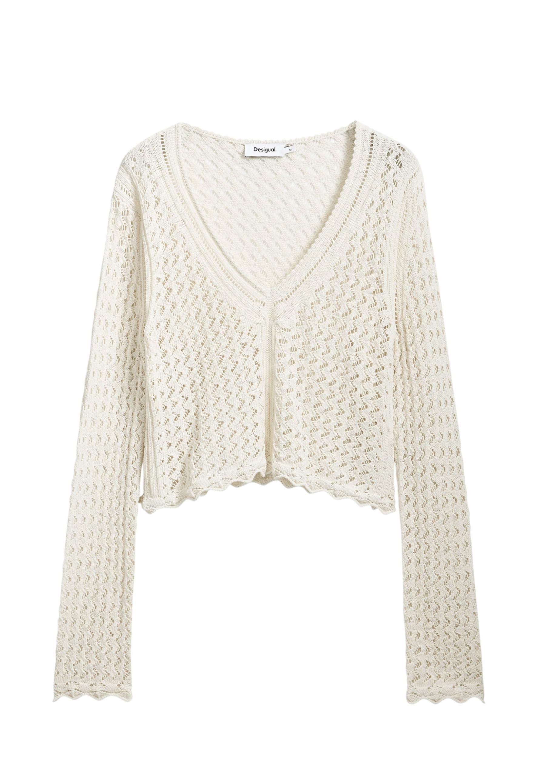 Cropped openwork sweater - WHITE - XL