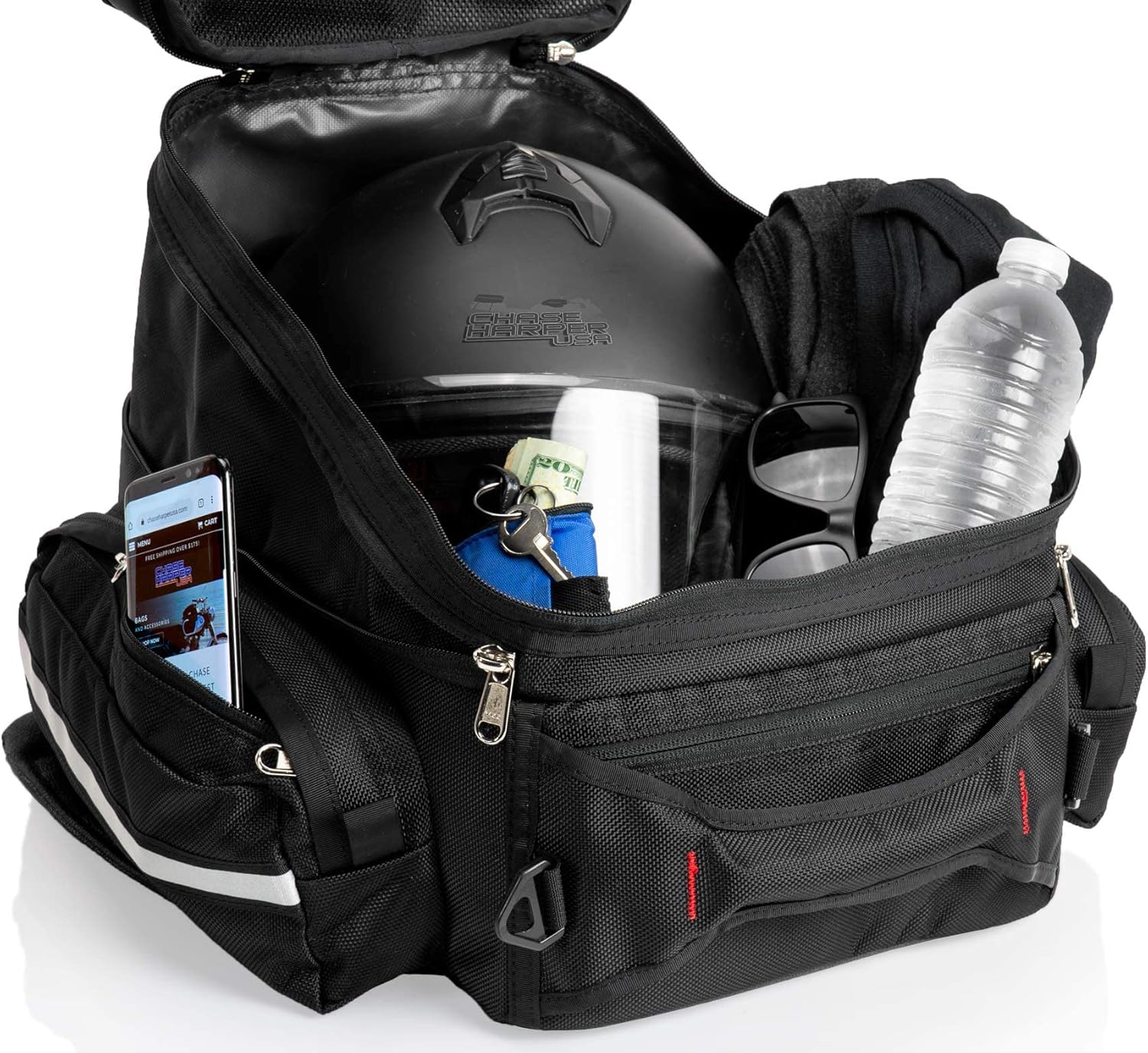 Chase Harper USA 1560 Magnetic Mount Tank Bag - Water-Resistant, Tear-Resistant, Industrial Grade Ballistic Nylon with Anti-Scratch Rubberized Bottom, Magnetic Mounting