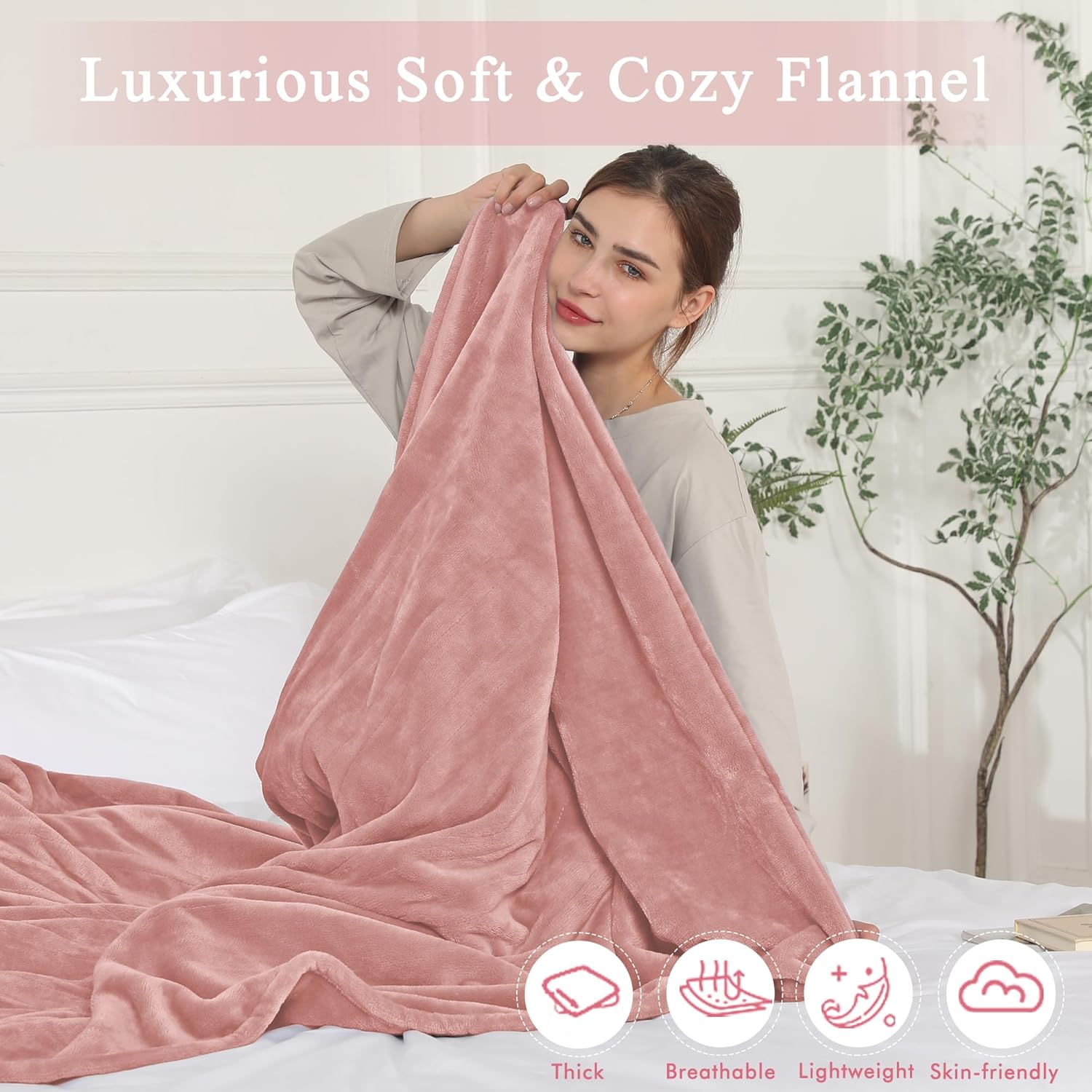 Electric Blanket Full Size, Super Soft Cozy Upgraded Flannel Heating Blanket with 6 Heating Levels & 1-10 Hours Auto Off, Fast Heating & Overheat Protection, 72" x 84", Candy Pink - Image 3