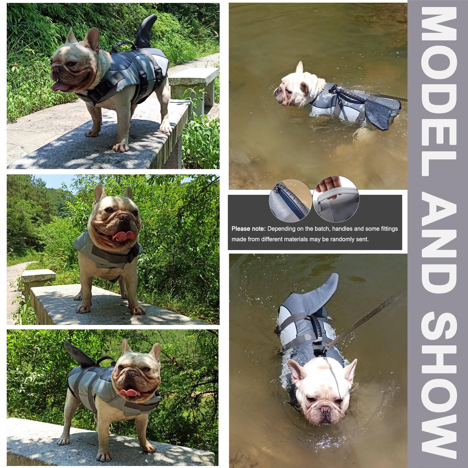 Gilet de sauvetage pour chien taille M requin bouledogue français carlin