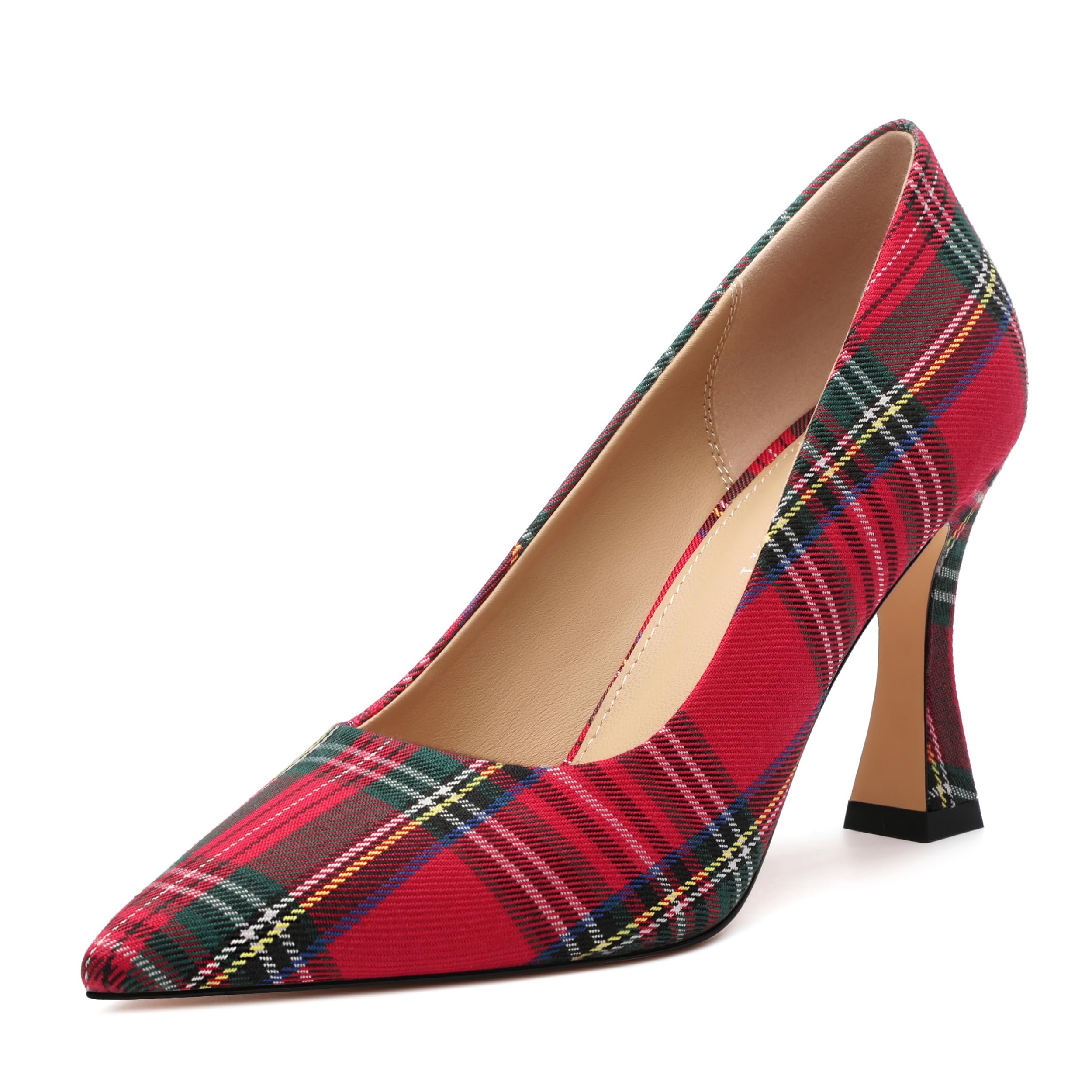 ambelight Women's Pointed Toe Stiletto Pumps 3.2 Inch High Heels Slip On Classic Comfort Dress Shoes for Wedding Party Office Work-picture-17