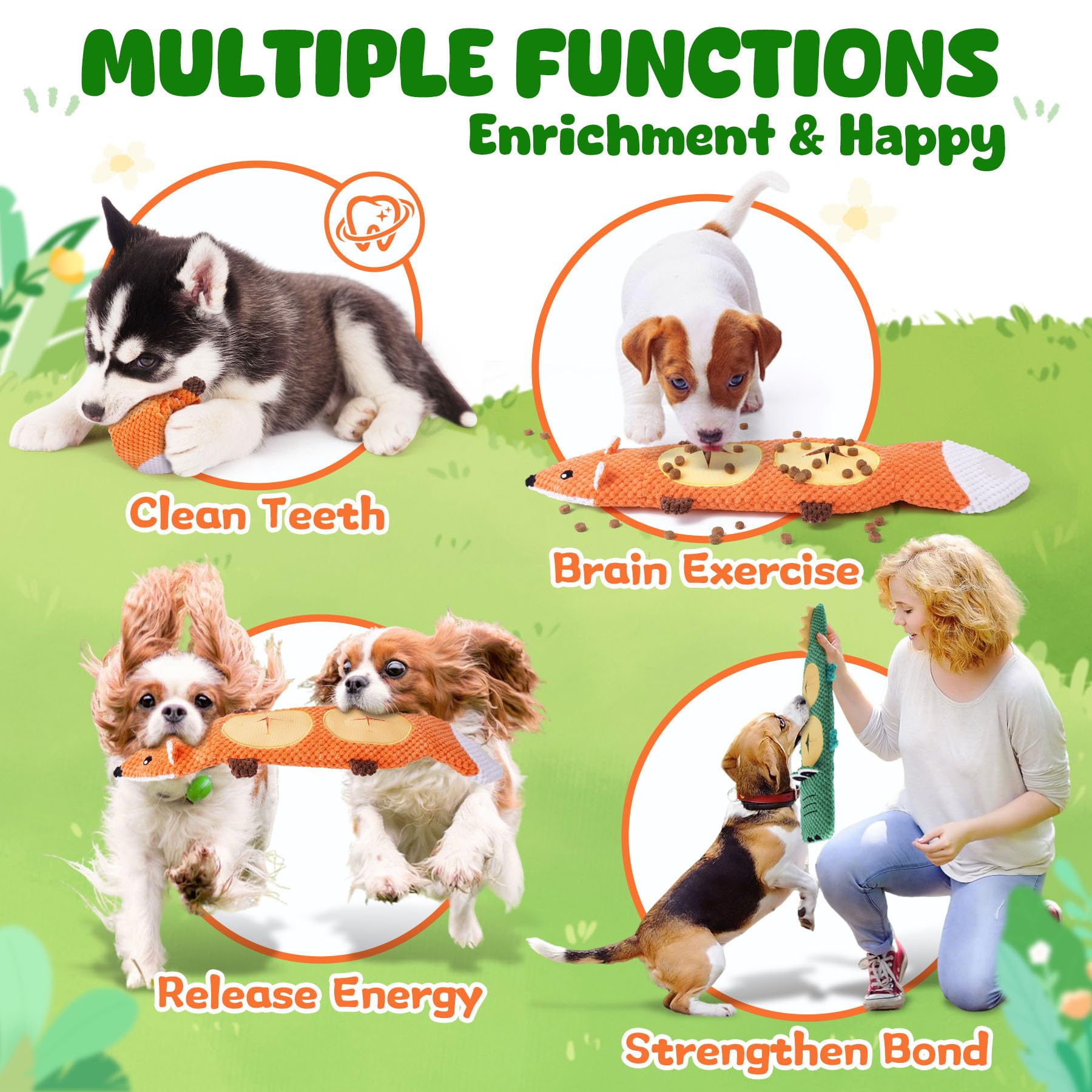 XIUGOAL Dog Toys for Aggressive Chewers, 2 Pack No Stuffing Interactive Dog Toys for Boredom and Teething, Squeaky Chew Toy for Small, Medium Breed to Keep Them Busy - image 6