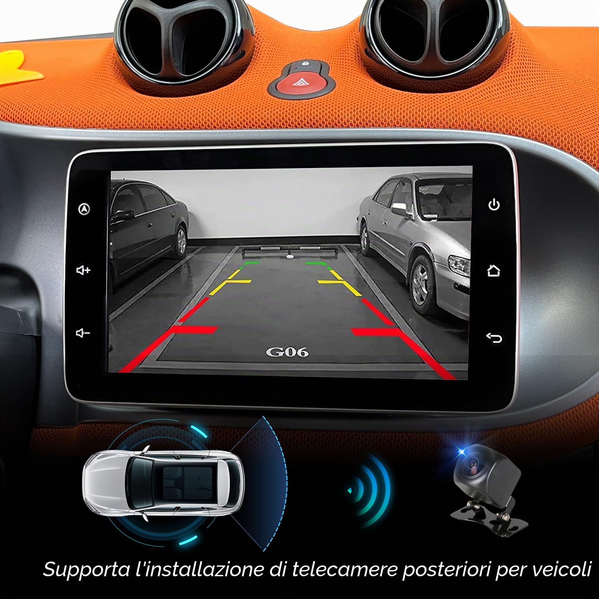 Per Smart Fortwo Forfour 453 (2015-2019) CarPlay Radio Dash Kit 9 pollici Touch Screen Aggiornamento Android Auto Full Screen Netflix Spotify Android 13 Navigazione GPS Supporta telecamere di backup