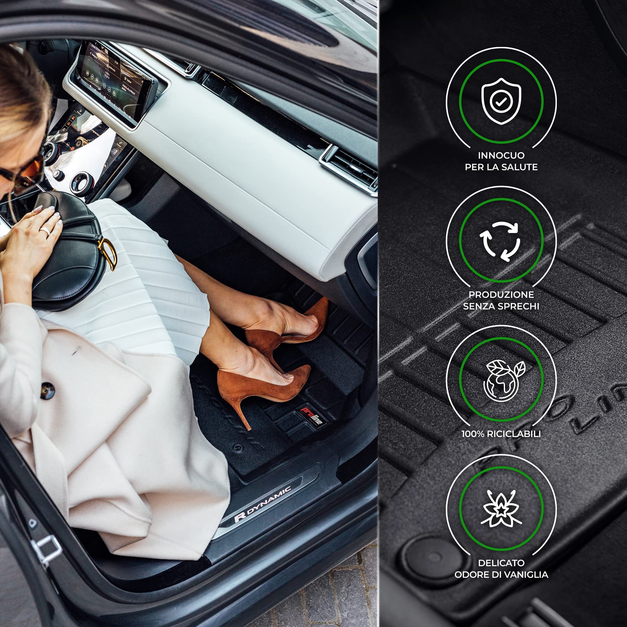 IMJ-Global Alfombrillas de Coche de Goma ProLine 3D a Medida compatibles con Peugeot e-Rifter a Partir de 2021, Juego Completo de Alfombrillas de Coche para Mejorar el Look y la deportividad