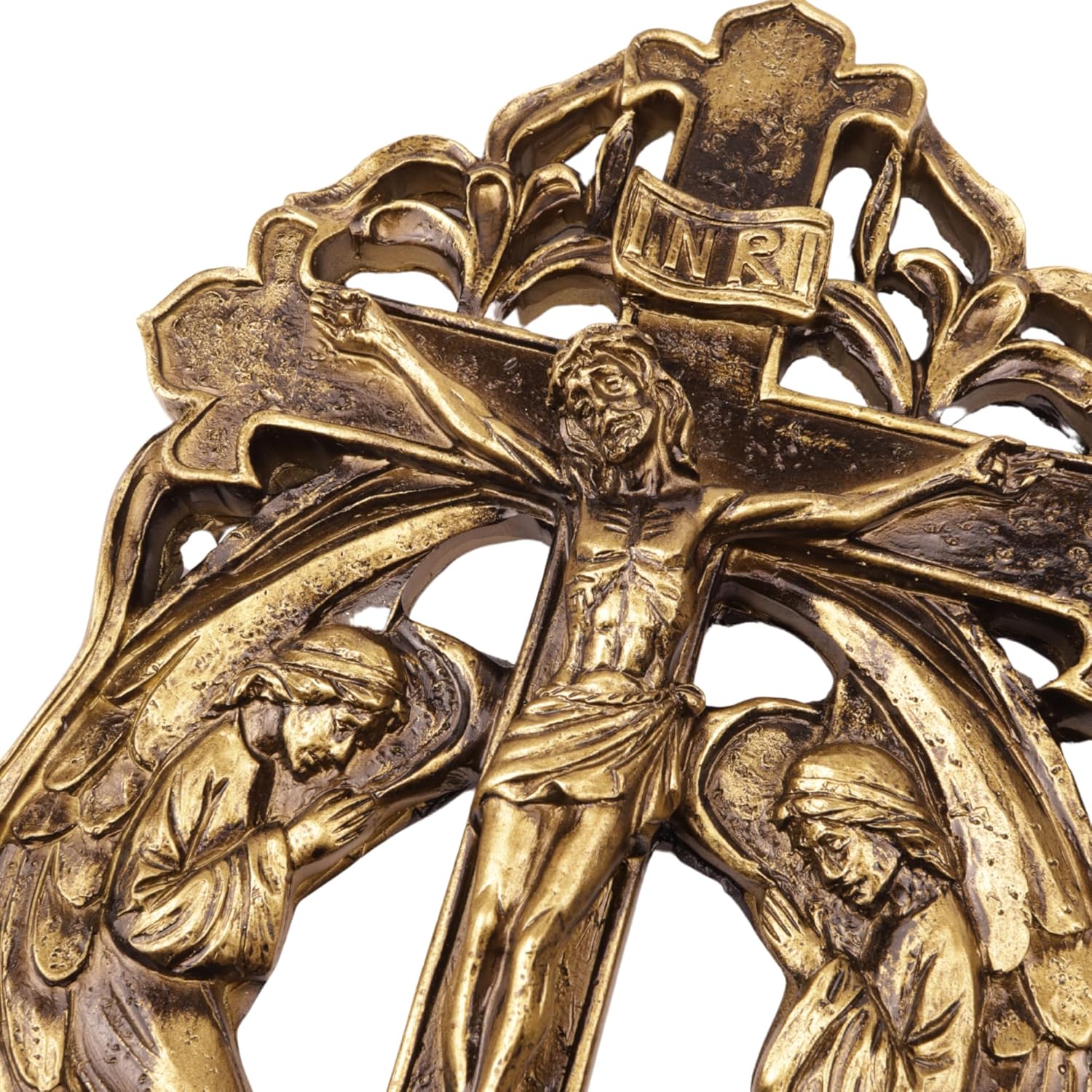 Needzo Elegant Adoration Wall Crucifix, Religious Art for Home and Sanctuary, 8 Inches