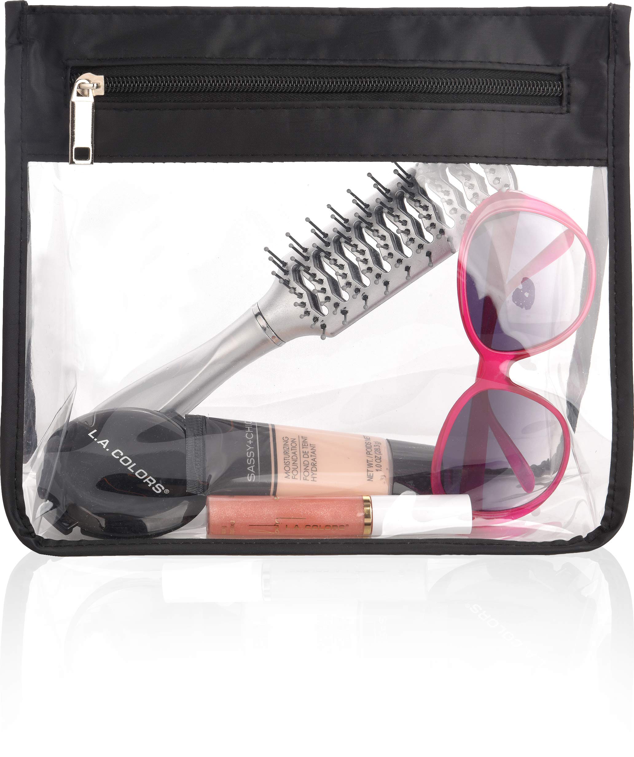 Jouel Clear Makeup Bag Cosmetic Case & Transparant Tolietriy Kit Tsa Approved Travel Toiletries Bag With Durable Zipper And Main Pouch
