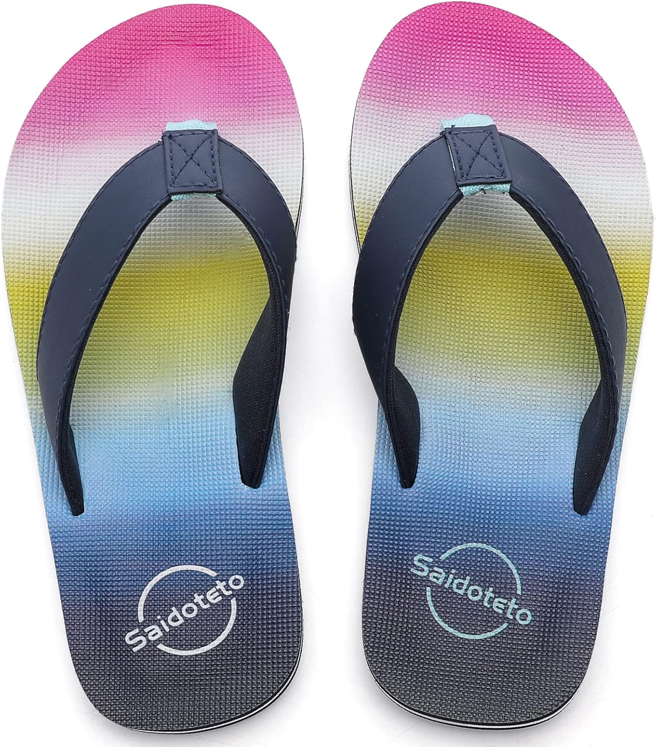 Saidoteto Boys Girls Flip Flops Child Summer Slip-on Thong Sandals Beach Pool Water Shoes(Little/Big Kid)