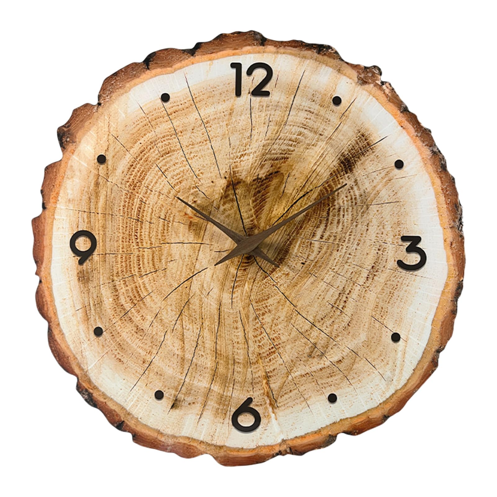carotoe Farmhouses Wood Grains Annual Rings Wall Clock Quiet Quartzs Not Ticking Battery Operated for Living Room Decors Quiet Not Ticking Clock