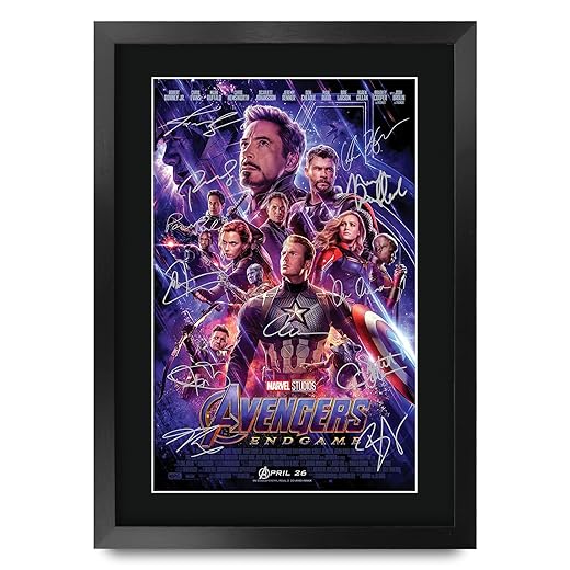 HWC Trading Avengers Endgame A3 Gerahmte Signiert Gedruckt Autogramme Bild Druck-Fotoanzeige Geschenk Für Marvel Captain America Ironman Thor Filmfans