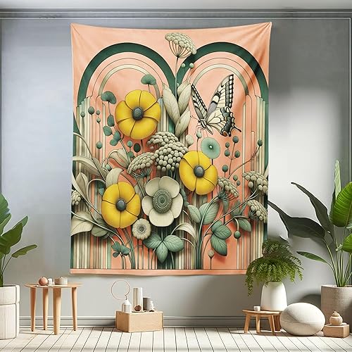 Miniatura 13 de Ambesonne Tapiz de fantasía, paisaje de fantasía con reloj, rayos de cielo de ensueño desde el techo, arte ficticio, colgante de pared ancho para