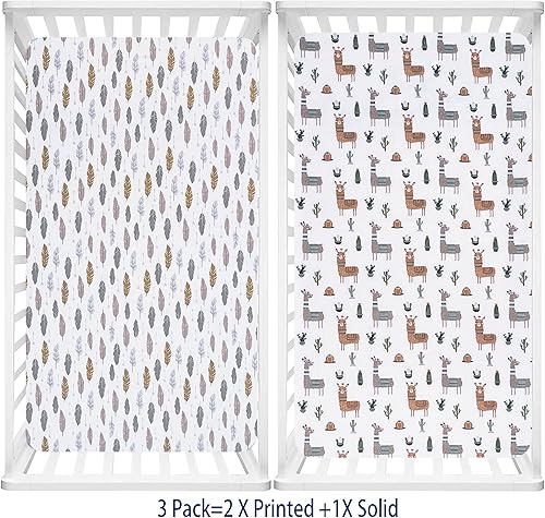 Miniatura 5 de AMROSE Paquete de 3 sábanas suaves y celestiales para cuna, de 28 x 52 pulgadas, para cuna y colchón de niño pequeño, microfibra suave y