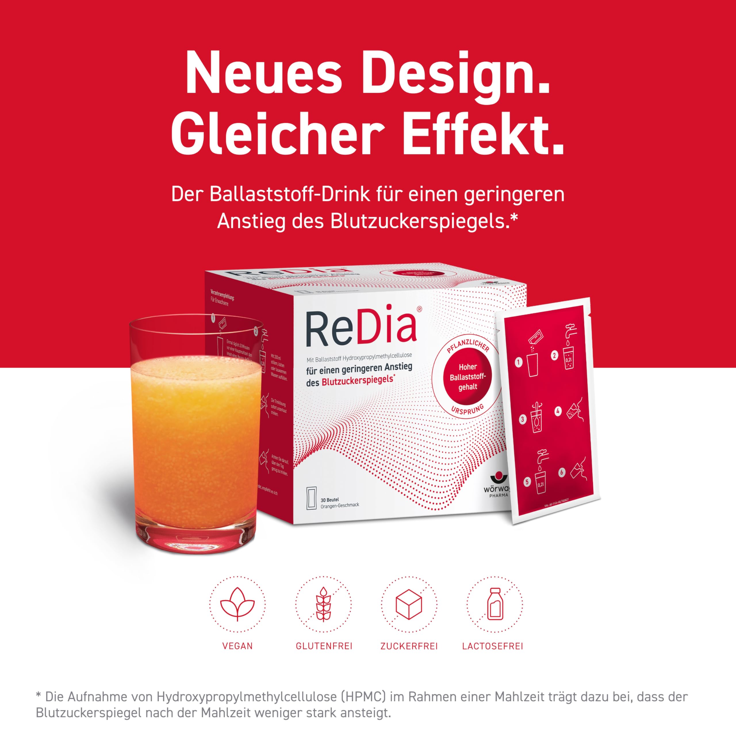 Ballaststoff-Drink - 30 Beutel - Ballaststoffe für einen geringeren Blutzuckeranstieg nach dem Essen* - alltagstauglich, 1x täglich, vegan, glutenfrei, zuckerfrei, laktosefrei