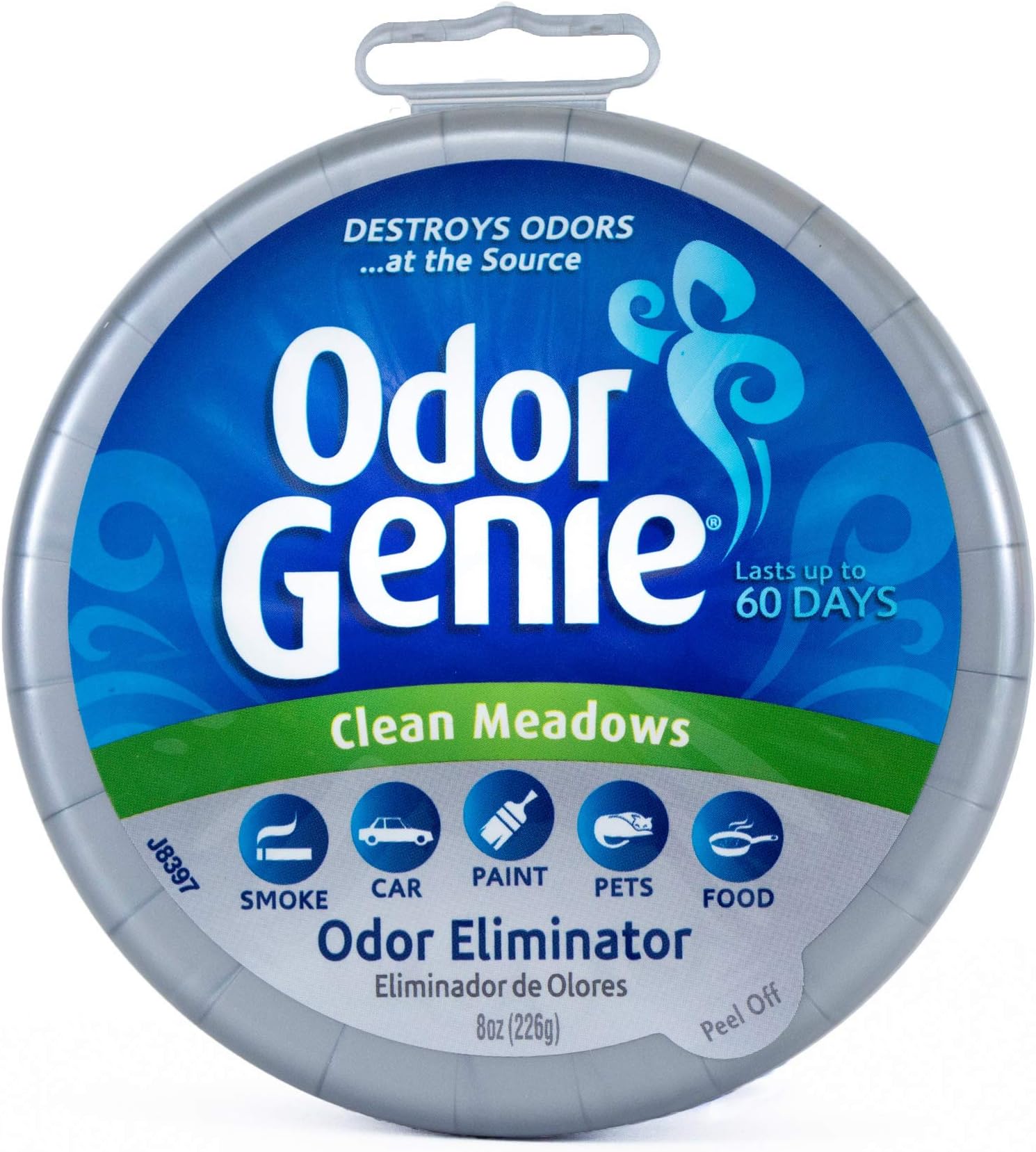 DampRidOdor Genie Odor Eliminator with Clean Meadows Fragrance, 8 oz. – Neutralizes Unpleasant Smells and Odors, for Indoor Use