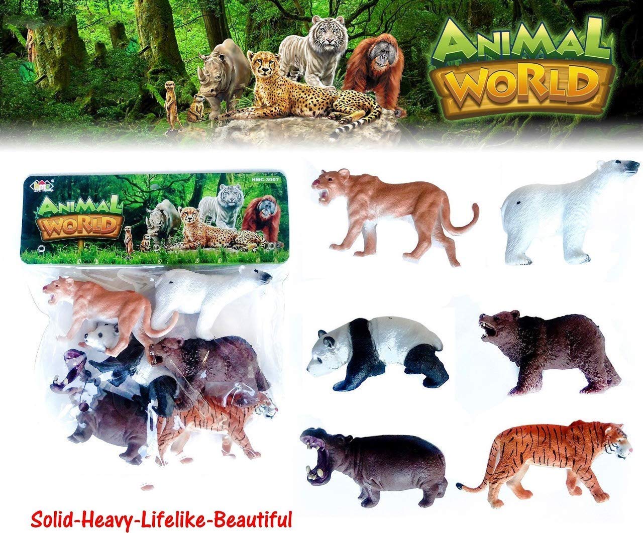 Buy TEMSON 6pcs Wild Animals Set Big Size Animal World Toy for