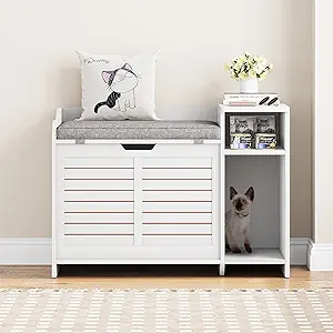 IDEALHOUSE Litter Box Enclosure with Cushion