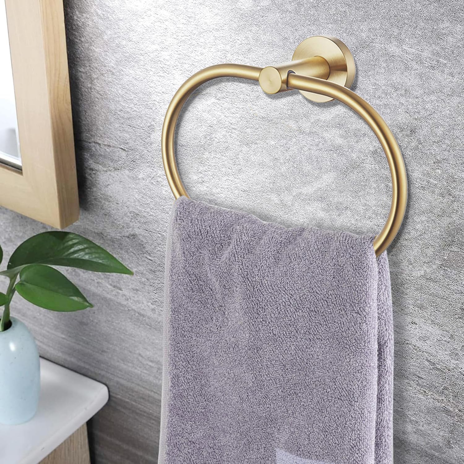 Brushed Gold Bathroom Accessories Set, 7 Pieces Gold Towel Bar Bathroom Hardware Set, 31.5 Inch Towel Racks for Bathroom, SUS304 Stainless Steel Bathroom Towel Holder Toilet Paper Holder Wall Mounted - Image 4