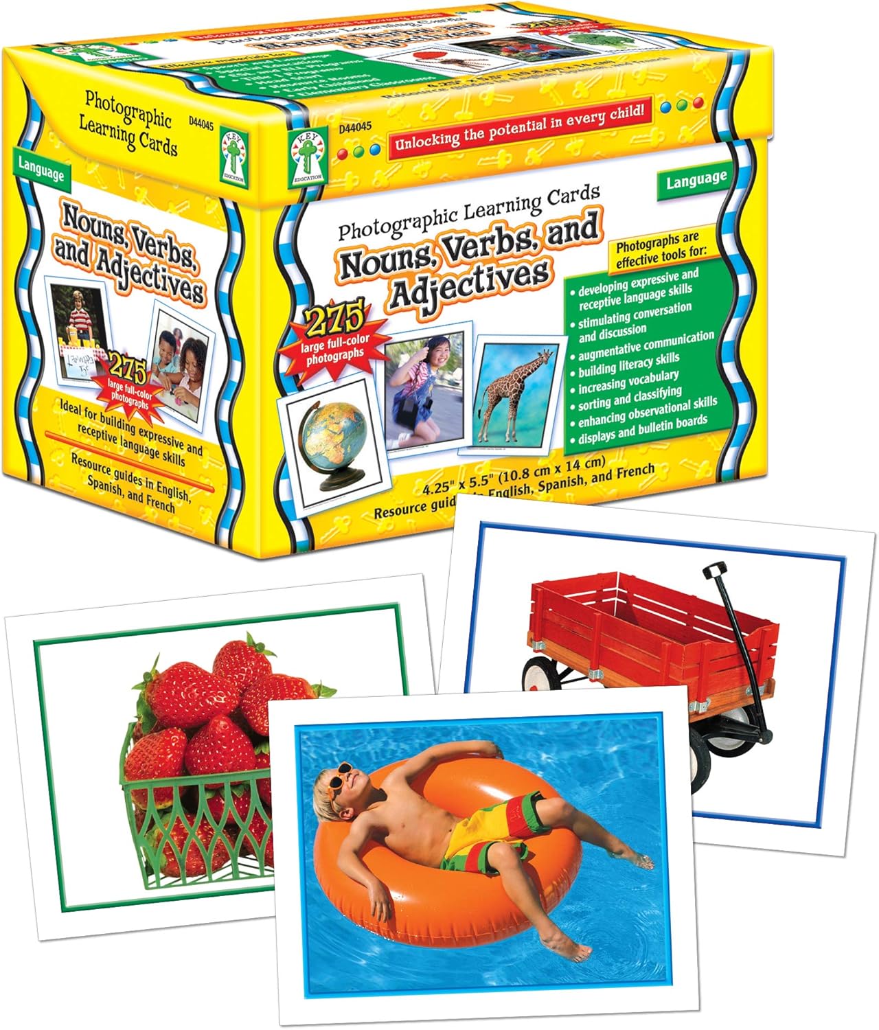 Nouns, Verbs and Adjectives Learning Cards Photographic Learning Cards