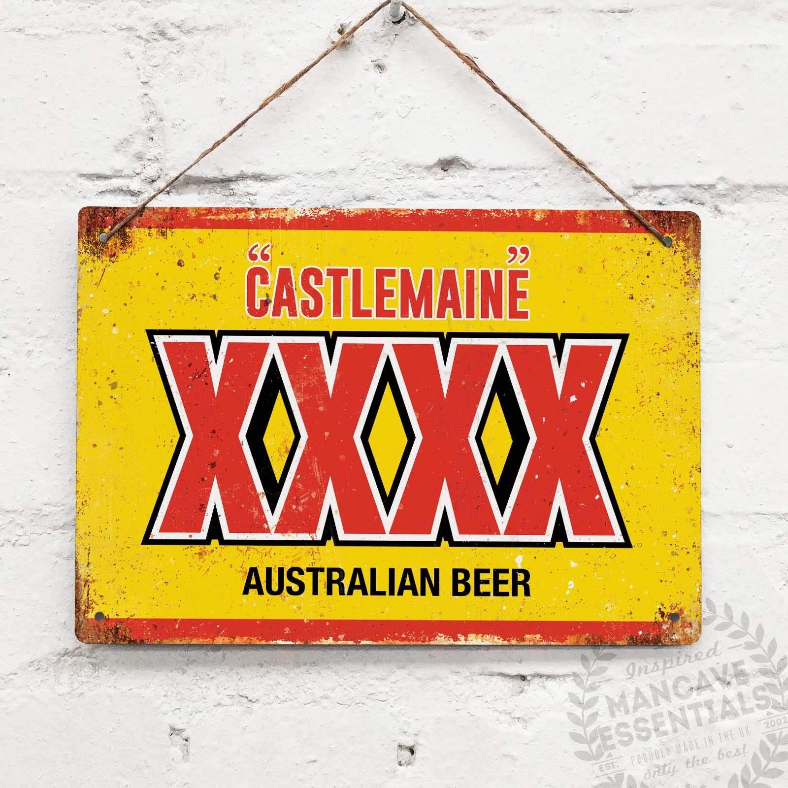 Bdts Earth Tones Castlemaine Xxxx Australian Beer Vintage Tin Sign Metal Decor Metal Sign Wall Metal Tin Sign 8X12 Inches