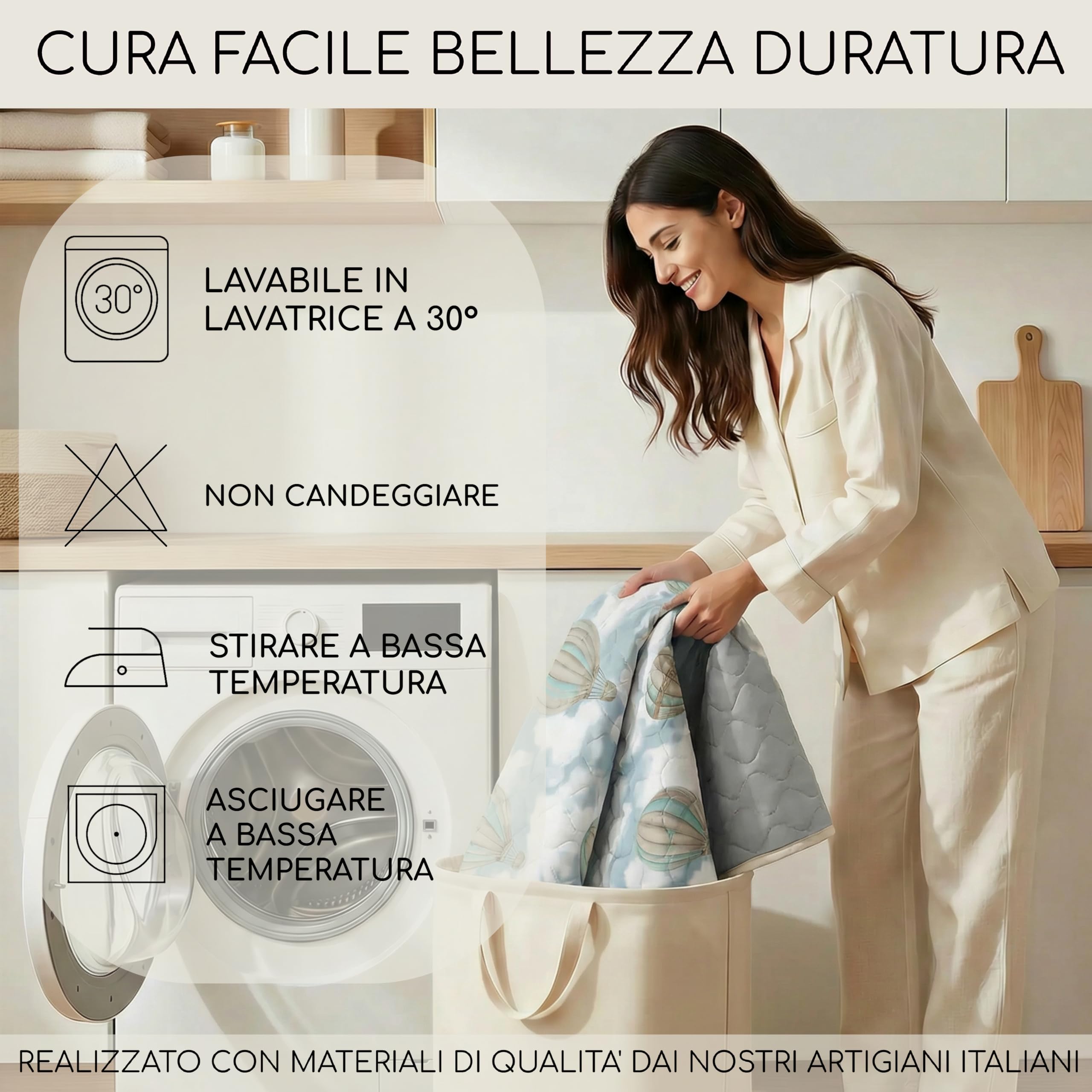 Mahome Trapuntino Matrimoniale Primaverile Estivo in 100% Puro Cotone 260x260 cm Leggero Double Face - Copriletto Trapuntato morbido Traspirante Anallergico - Made in Italy – Fluttu Tiffani