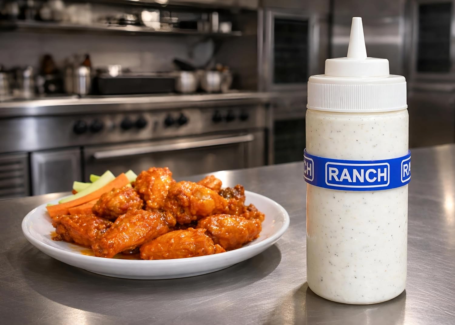 Ranch Dressing Label, Squeeze Bottle Label, Series 2. Dressing Identifier (Blue) (10) Piece