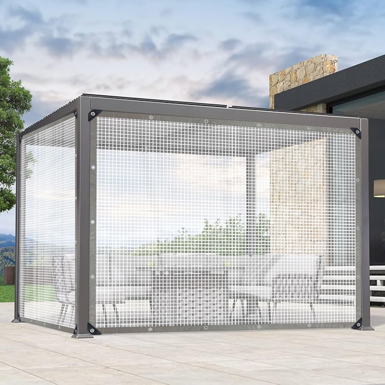 Abrotain White Tarp Waterproof 18mil tarps Multipurpose Protective Cover UV Resistance Greenhouse Tarp Canopy Tent Yard Furniture Garden Bed Outdoor Activities