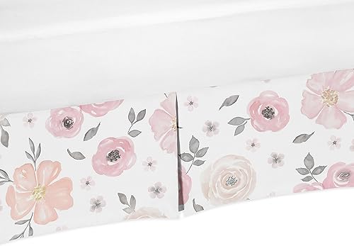 Miniatura 3 de Sweet Jojo Designs Falda de cuna de bebé, color morado lavanda, bohemio, elegante, floral, para niña, falda de cama con volantes, falda de cama para