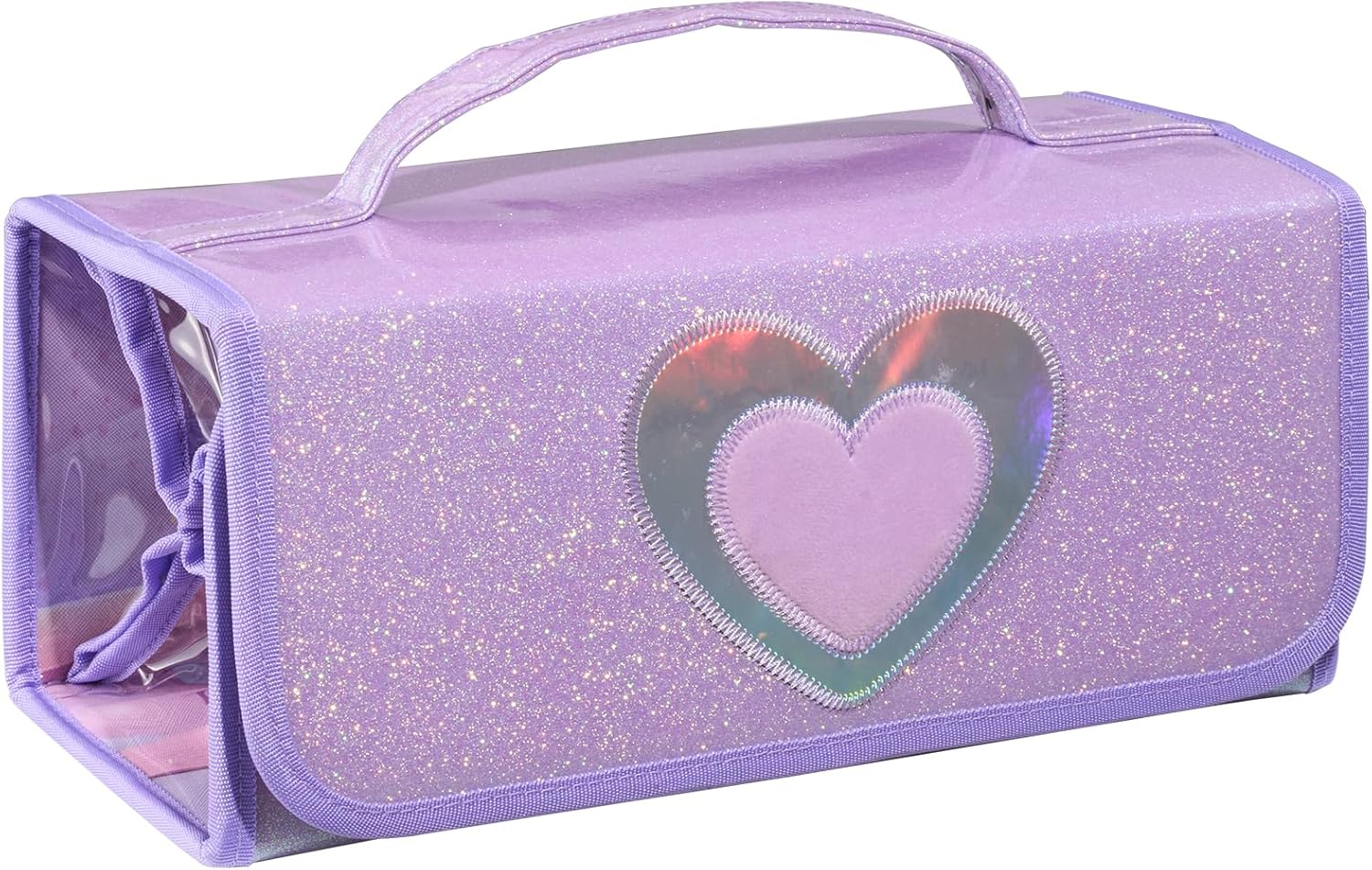 Storages & Display Case for Dolls Compatible with 12 Inch Doll,Easy Carrying Storage Organizer Clear View Case Bag Only (Lavender)